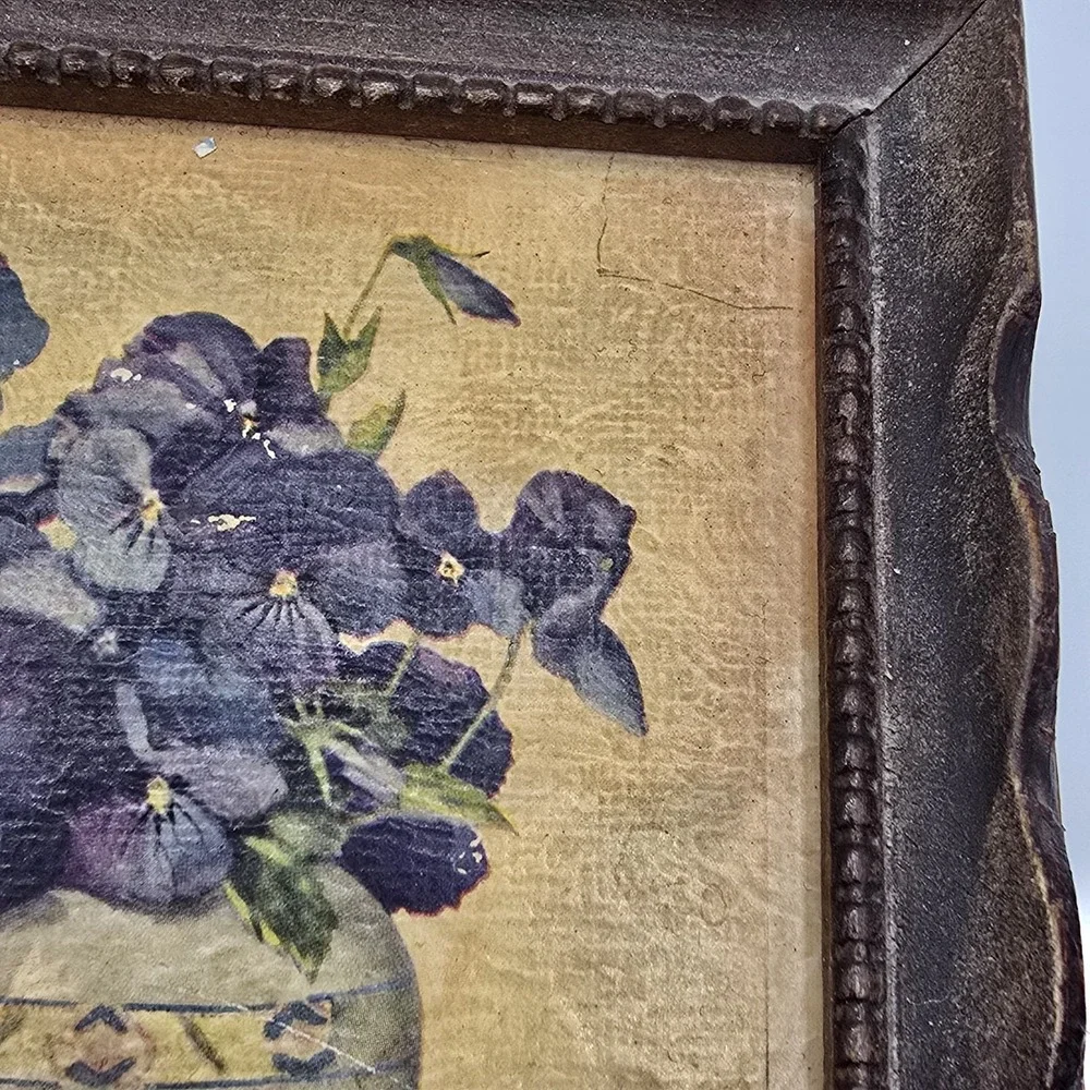 Vtg Antique stunning‎ wooden trinket Jewelry box from the 1920s-1940s Floral